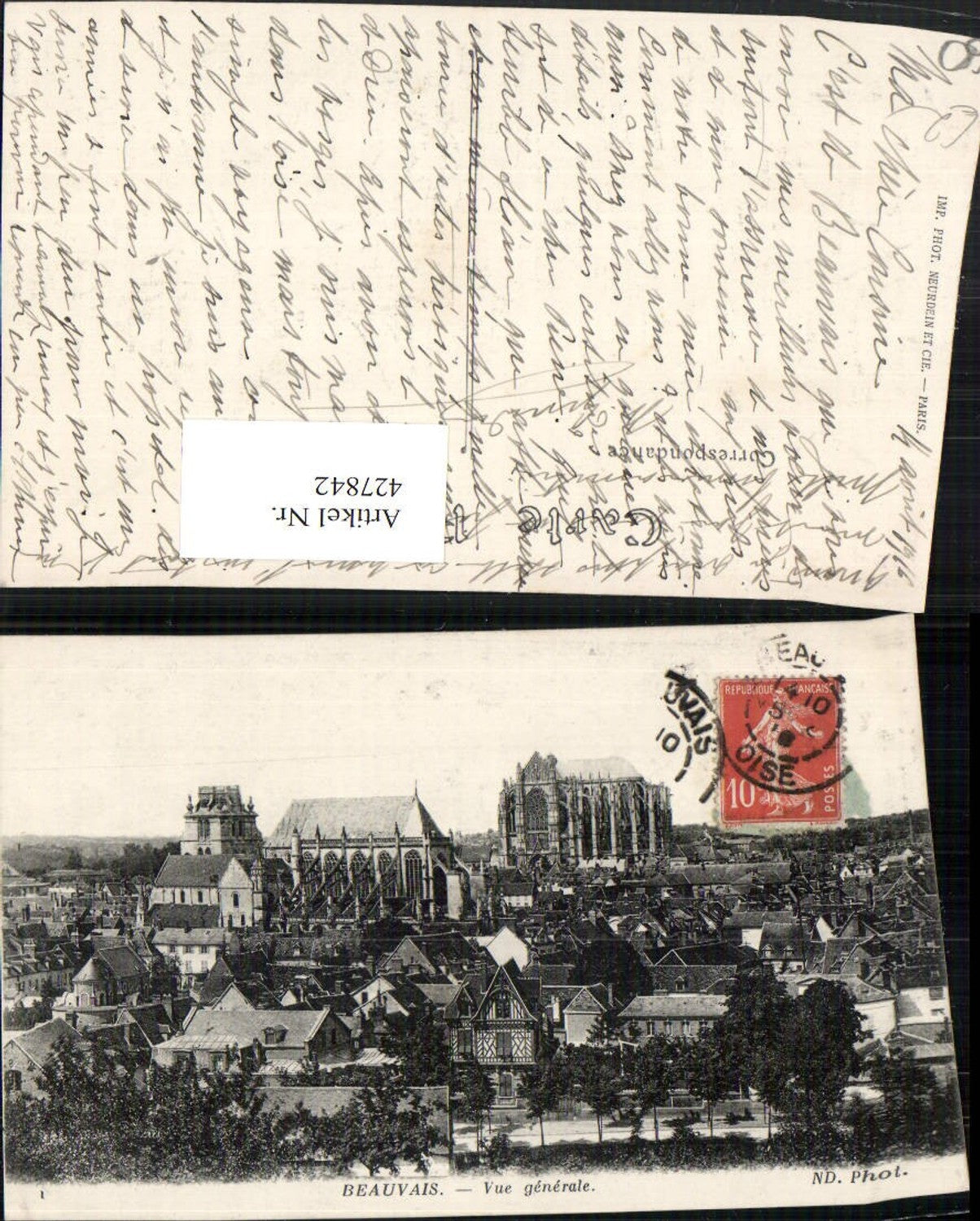 427842,Picardie Oise Beauvais Vue generale Totale Kirche