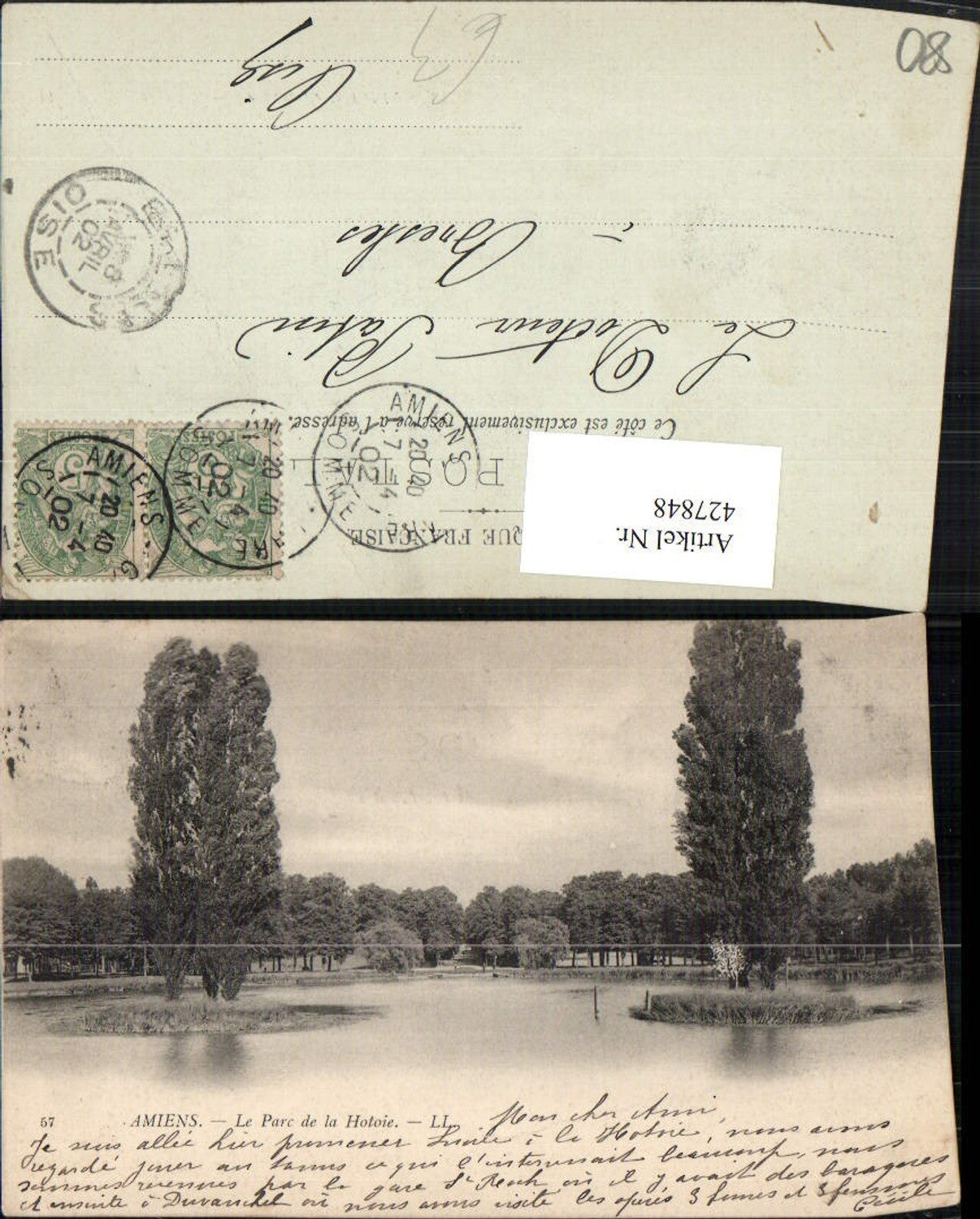 427848,Picardie Somme Amiens Le Parc de la Hotoie Park Teich