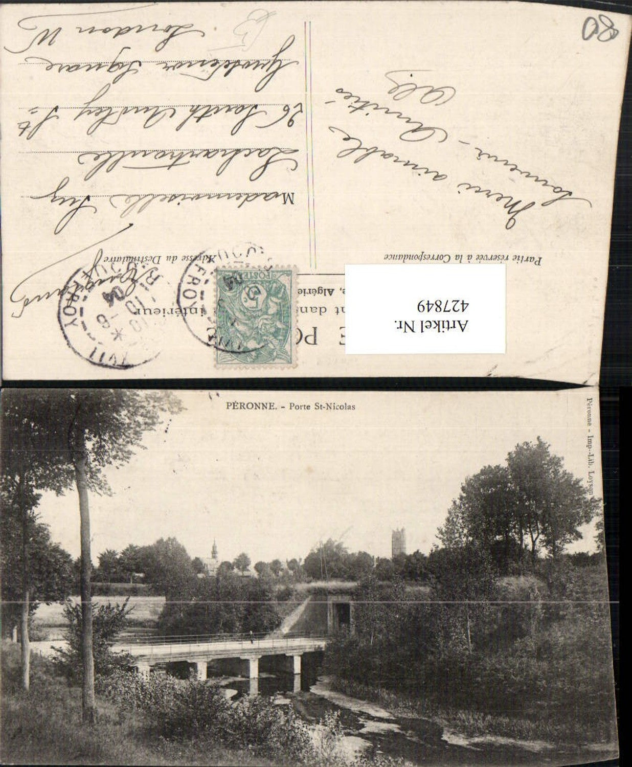 427849,Picardie Somme Peronne Porte St-Nicolas Brücke