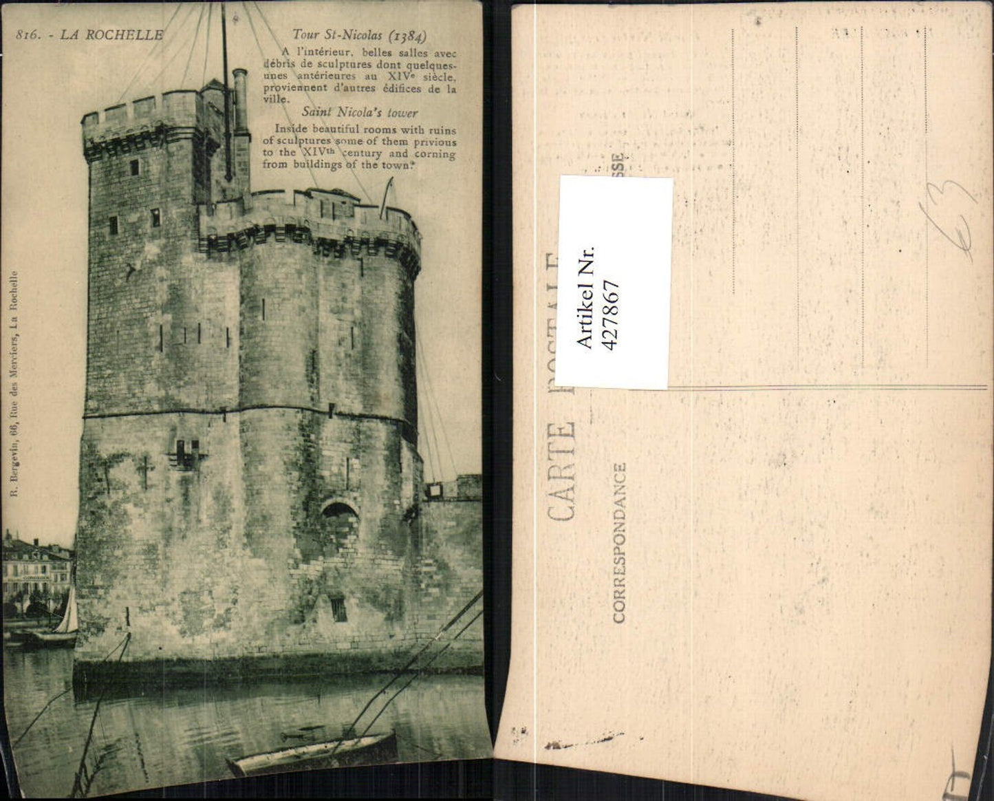 427867,Poitou-Charentes Charente-Maritime La Rochelle Tour St-Nicolas Turm