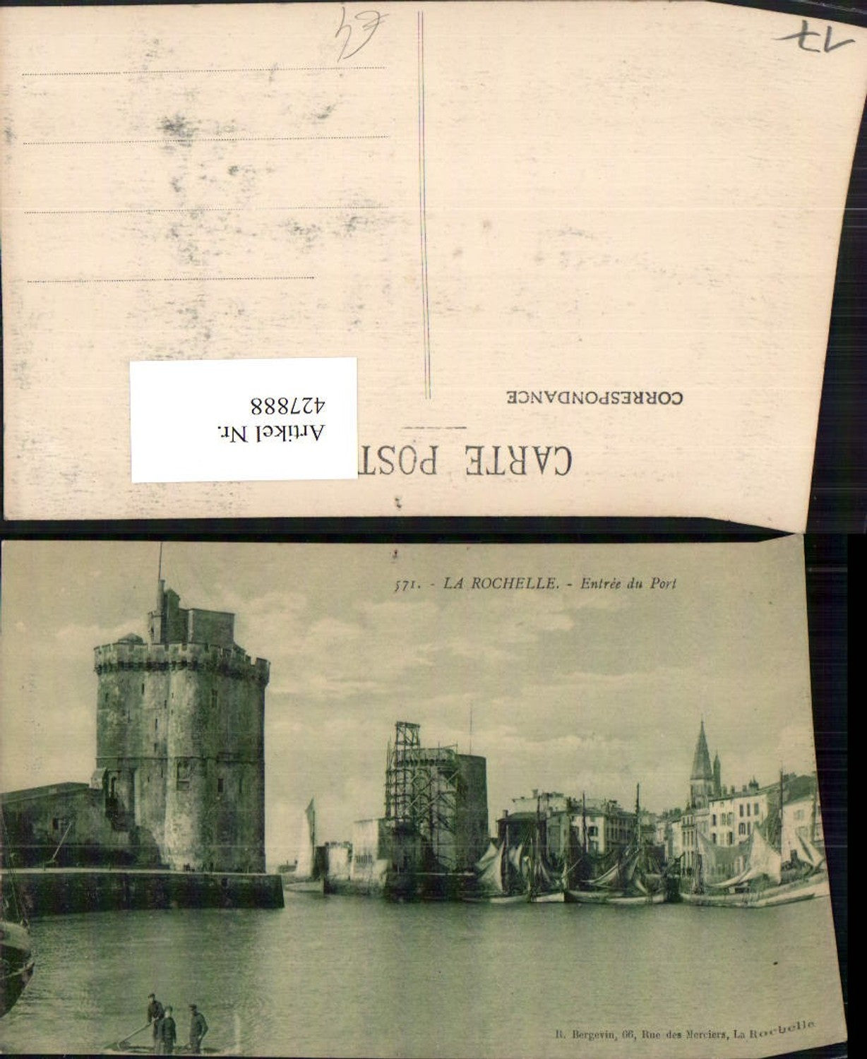 427888,Poitou-Charentes Charente-Maritime La Rochelle Entree du Port Hafen Turm Boote