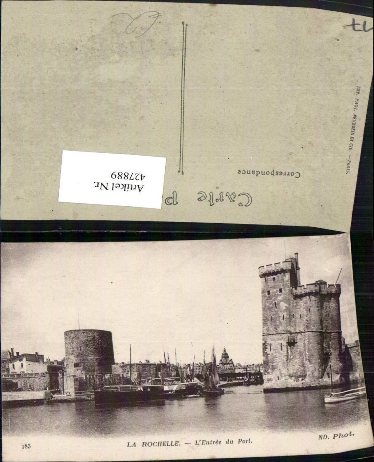 427889,Poitou-Charentes Charente-Maritime La Rochelle L'Entree du Port Hafen Turm Dampfer