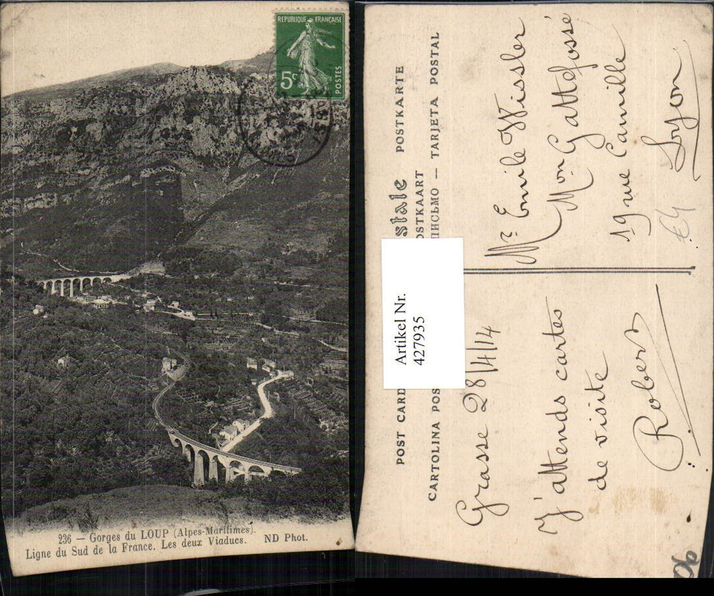 427935,Provence-Alpes-Cote-Azur Alpes-Maritimes Gorges du Loup Viaducs Viadukte