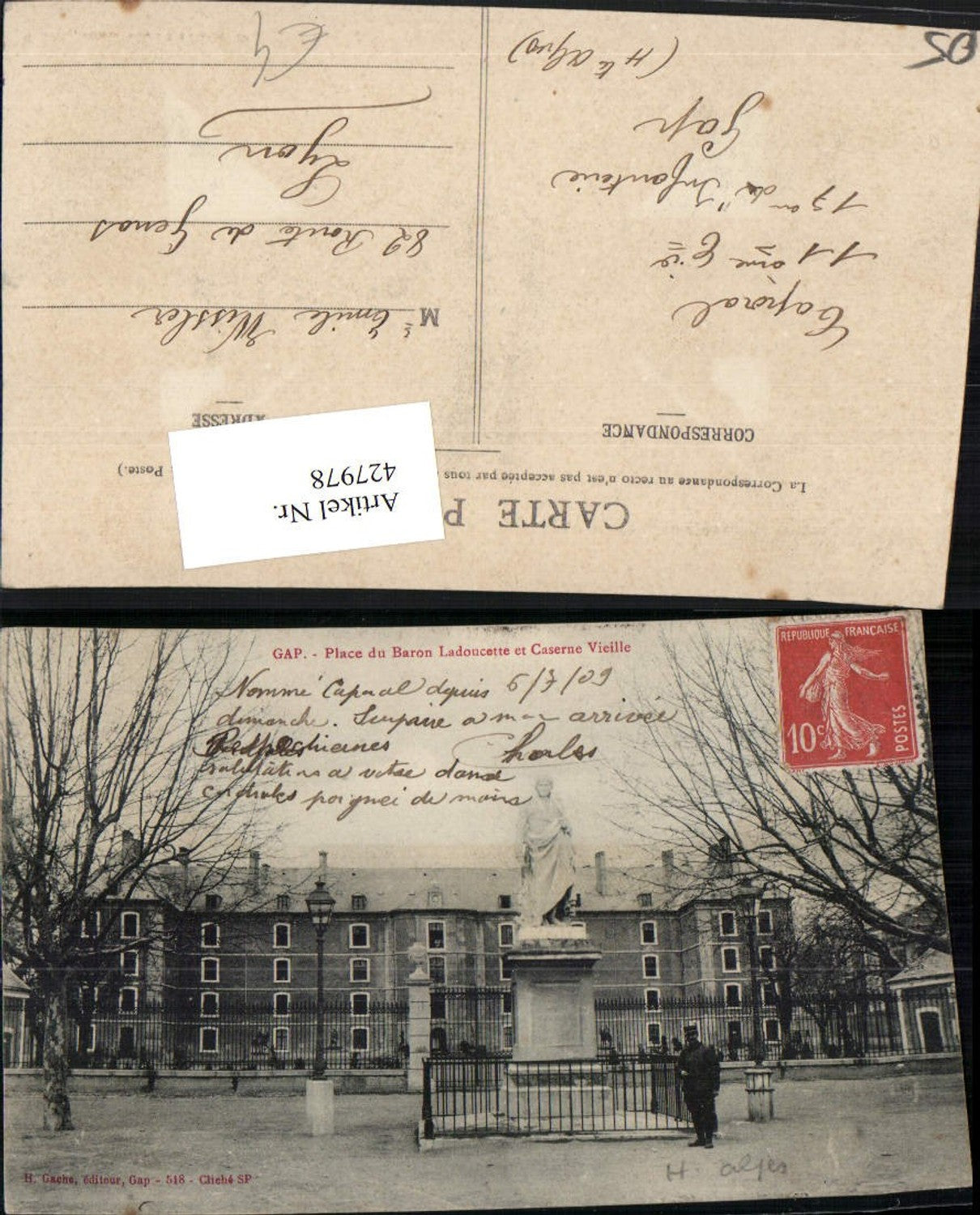 427978,Provence-Alpes-Cote-Azur Hautes-Alpes Gap Place Baron Ladoucette et Caserne Kaserne
