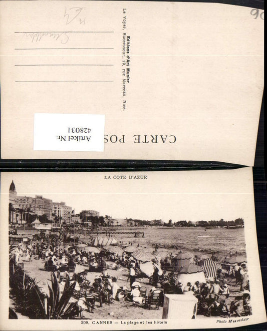 428031,Provence-Alpes-Cote-Azur Alpes-Maritimes Cannes Plage et les Hotels Strand Strandleben