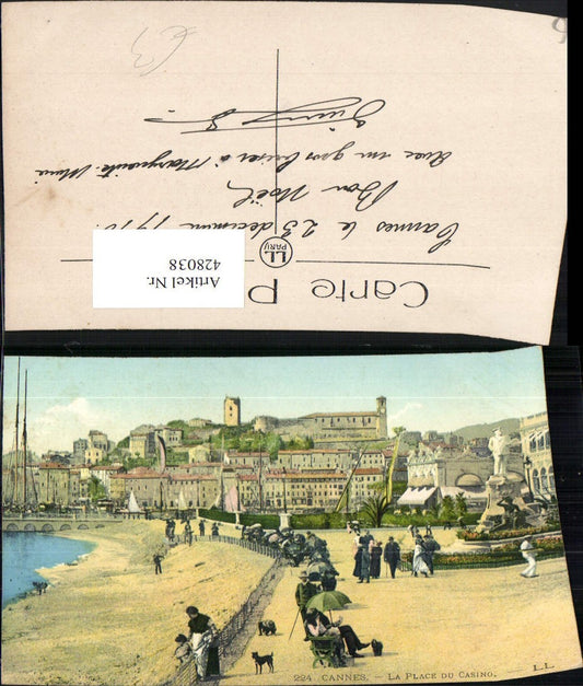 428038,Provence-Alpes-Cote-Azur Alpes-Maritimes Cannes Plage du Casino Teilansicht Strand
