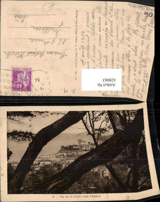 428063,Provence-Alpes-Cote-Azur Alpes-Maritimes Vue sur St-Jean-Cap-Ferrat Teilansicht