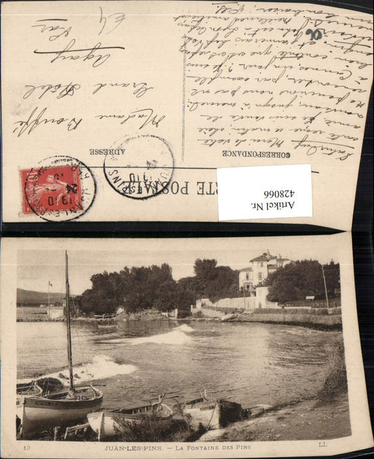 428066,Provence-Alpes-Cote-Azur Alpes-Maritimes Juan-les-Pins Fontaine des Pins Küste Boote