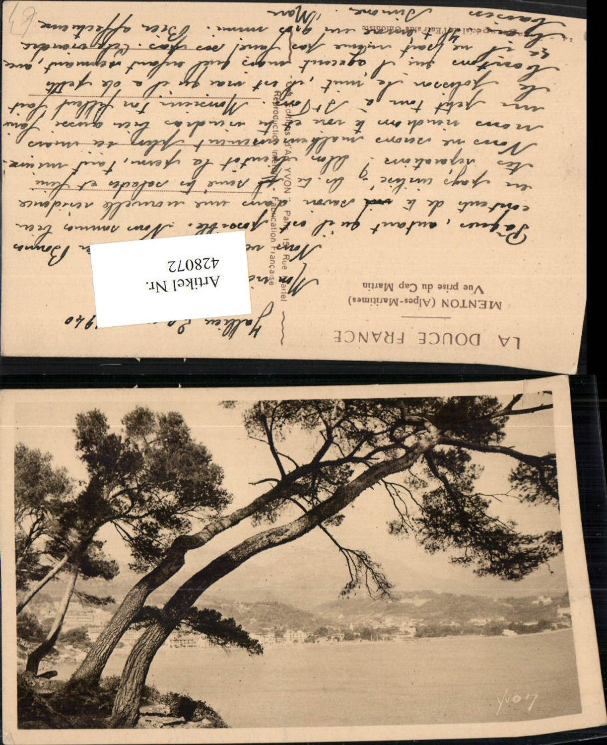 428072,Provence-Alpes-Cote-Azur Alpes-Maritimes Menton Vue prise du Cap Martin Teilansicht