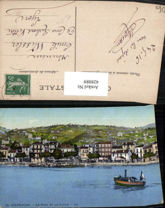 428089,Provence-Alpes-Cote-Azur Alpes-Maritimes Golfe-Juan Port et la Ville Teilansicht