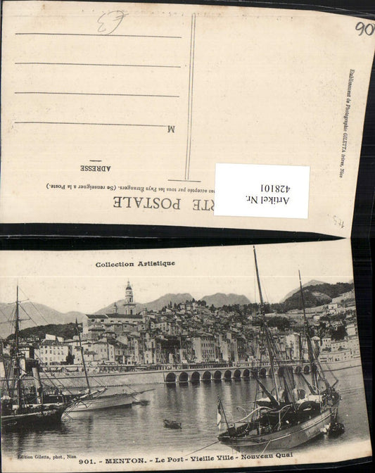 428101,Provence-Alpes-Cote-Azur Alpes-Maritimes Menton Le Port Totale Hafen Segelboote