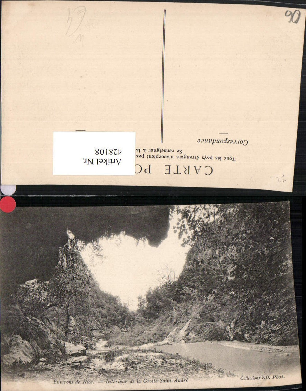 428108,Provence-Alpes-Cote-Azur Alpes Maritimes Nice Nizza Interieur de la Grotte Saint-Andre