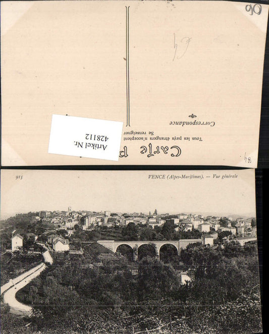 428112,Provence-Alpes-Cote-Azur Alpes Maritimes Vence Vue generale Totale Brücke