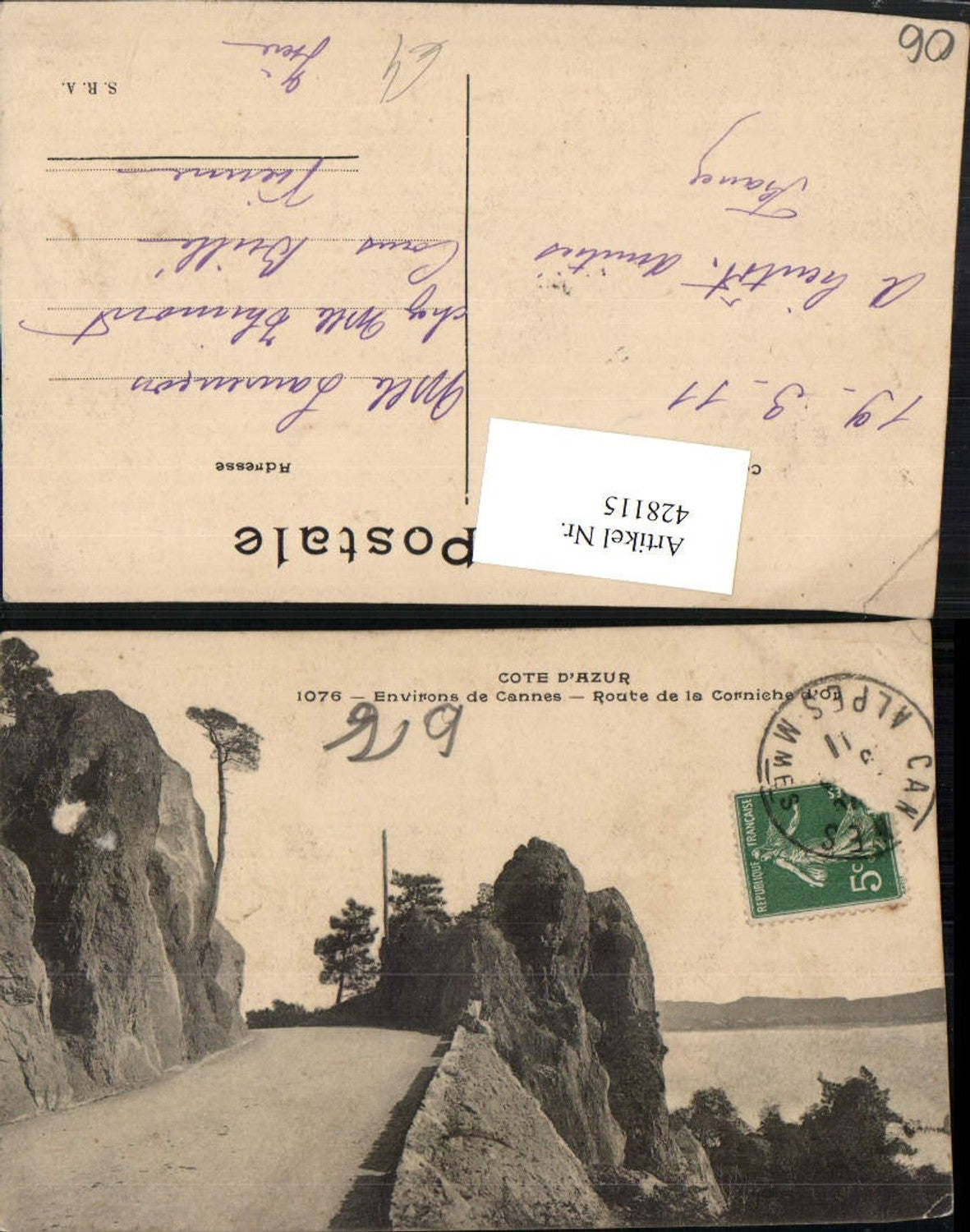 428115,Provence-Alpes-Cote-Azur Alpes Maritimes Cannes Route de la Corniche Straße