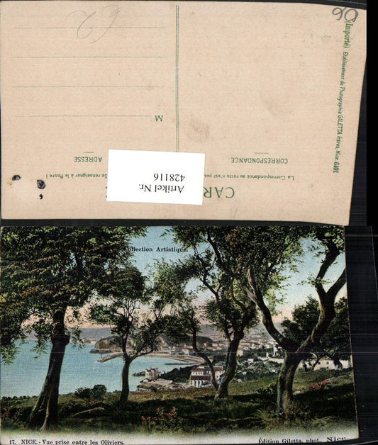 428116,Provence-Alpes-Cote-Azur Alpes Maritimes Nice Nizza Vue prise entre les Oliviers Oliven
