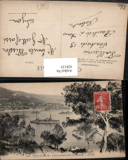 428123,Provence-Alpes-Cote-Azur Alpes Maritimes Villefranche-sur-Mer La Rade Dampfer Schiffe