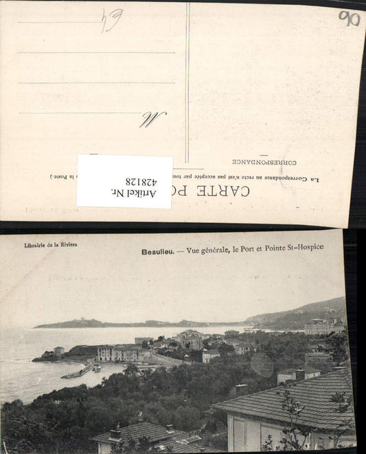 428128,Provence-Alpes-Cote-Azur Alpes Maritimes Beaulieu Vue generale Port et Pointe St-Hospice