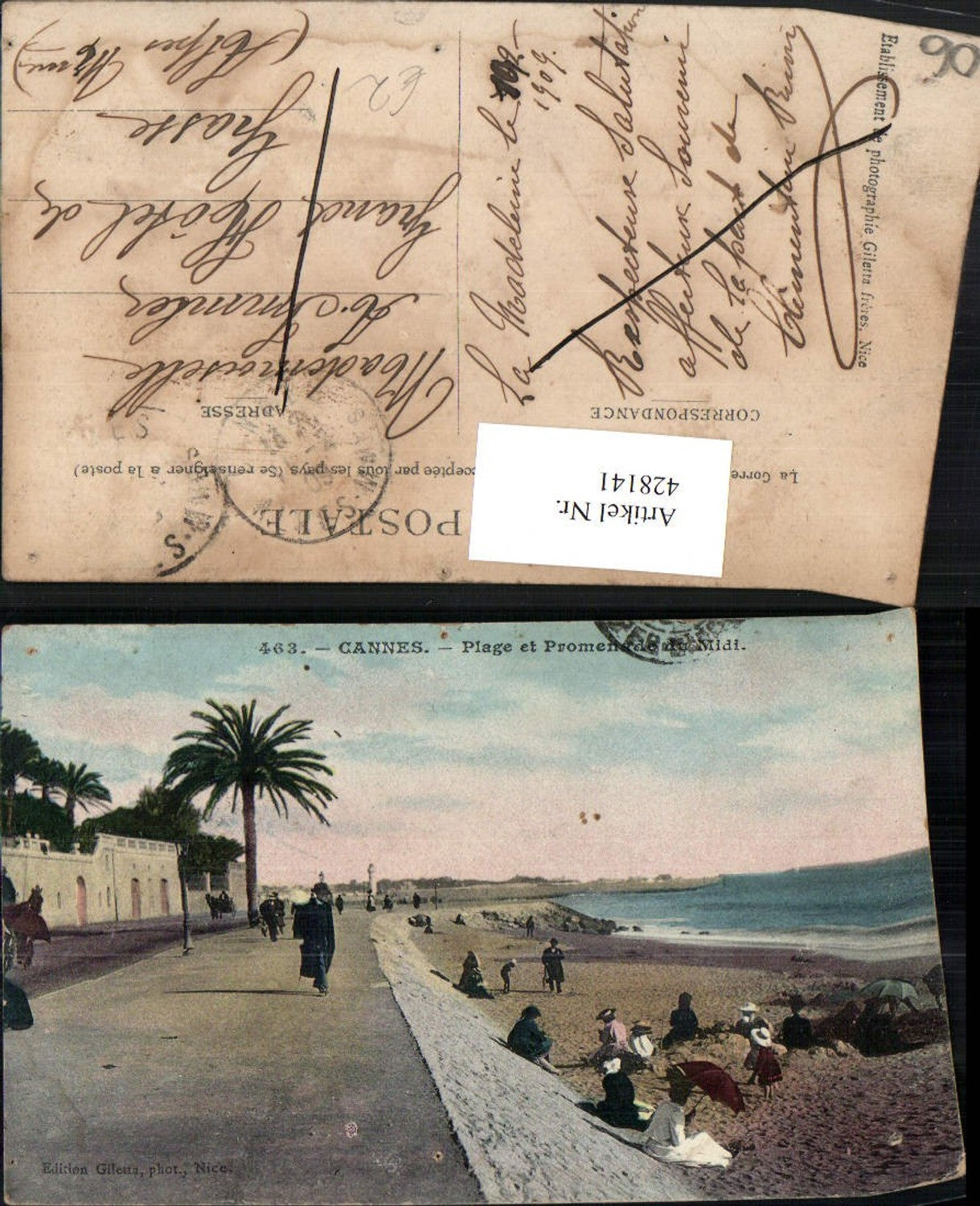 428141,Provence-Alpes-Cote-Azur Alpes Maritimes Cannes Plage et Promenade du Midi Strand