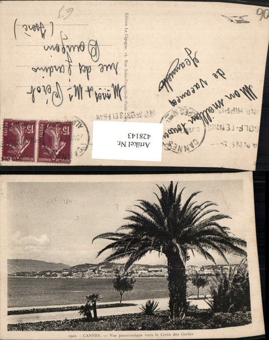 428143,Provence-Alpes-Cote-Azur Alpes Maritimes Cannes Vue panoramique vers la Croix Gardes