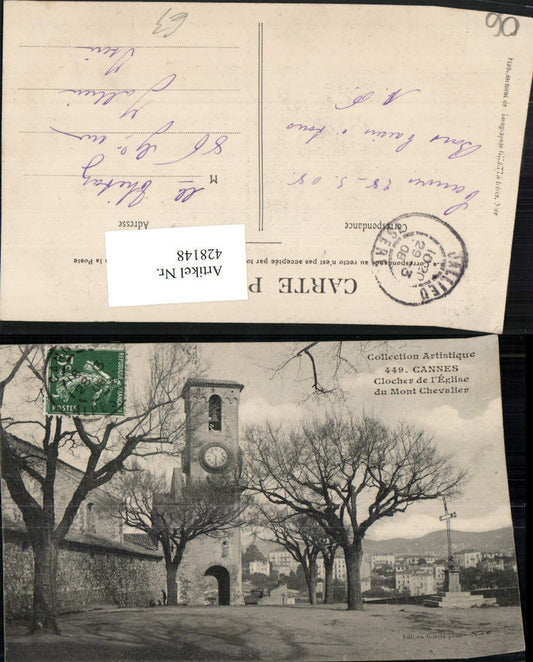 428148,Provence-Alpes-Cote-Azur Alpes Maritimes Cannes Clocher de l'Eglise Glockenturm
