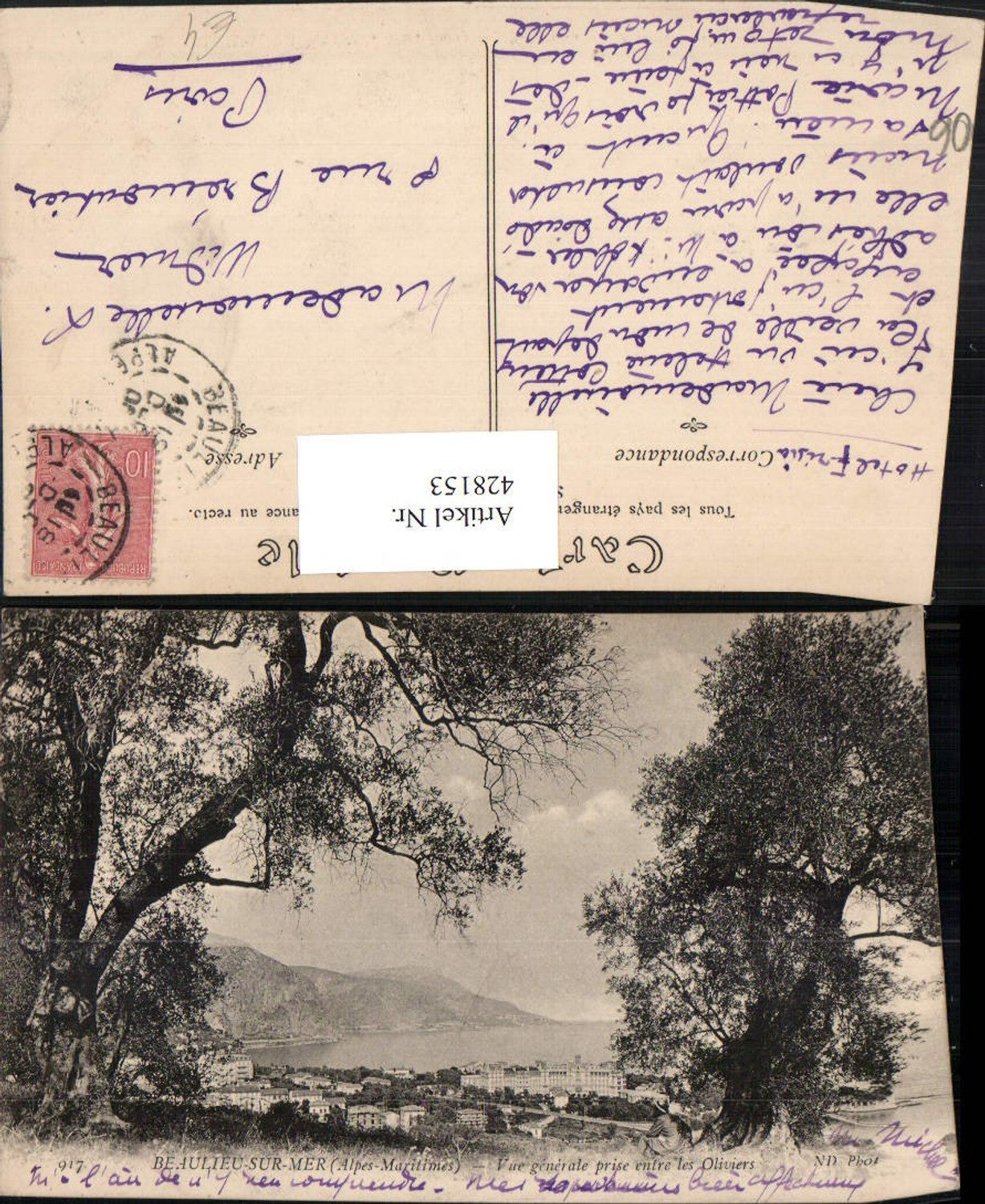 428153,Provence-Alpes-Cote-Azur Alpes Maritimes Beaulieu-sur-Mer Vue generale Teilansicht