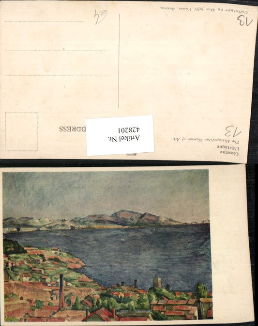 428201,Künstler AK Provence-Alpes-Cote-Azur Bouches-de-Rhone Cezanne L'Estaque Teilansicht