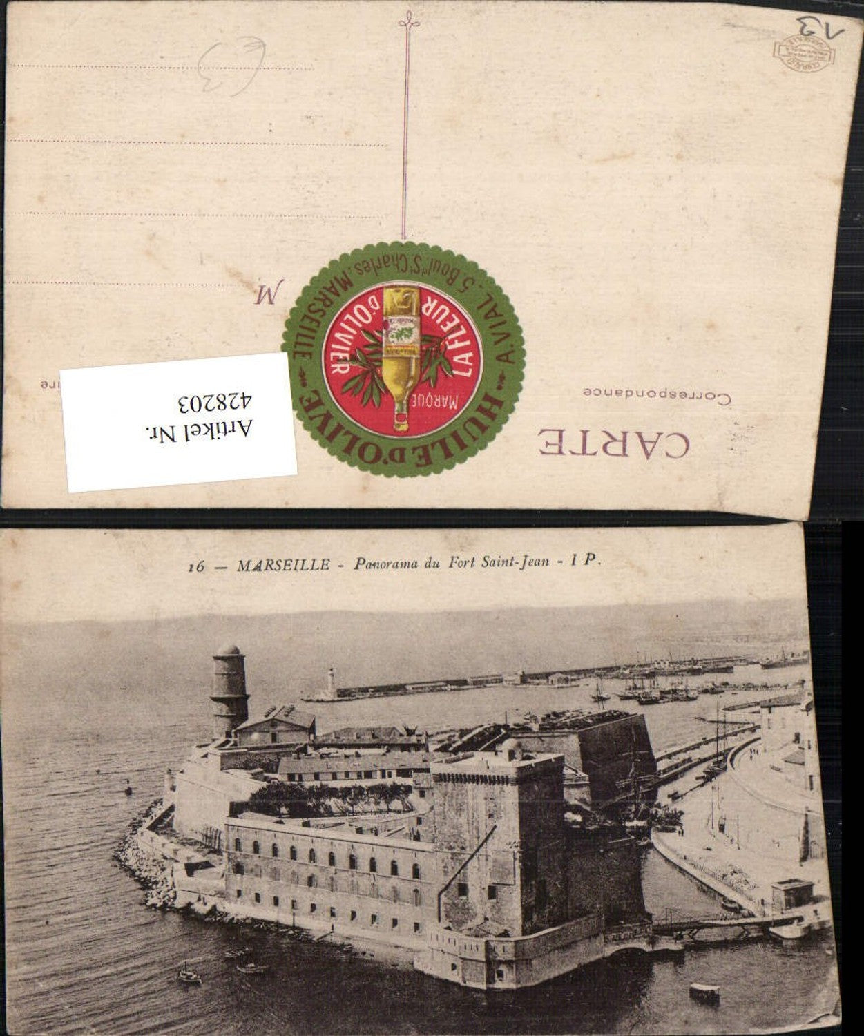 428203,Provence-Alpes-Cote-Azur Bouches-de-Rhone Marseille Panorama du Fort Saint-Jean Festung