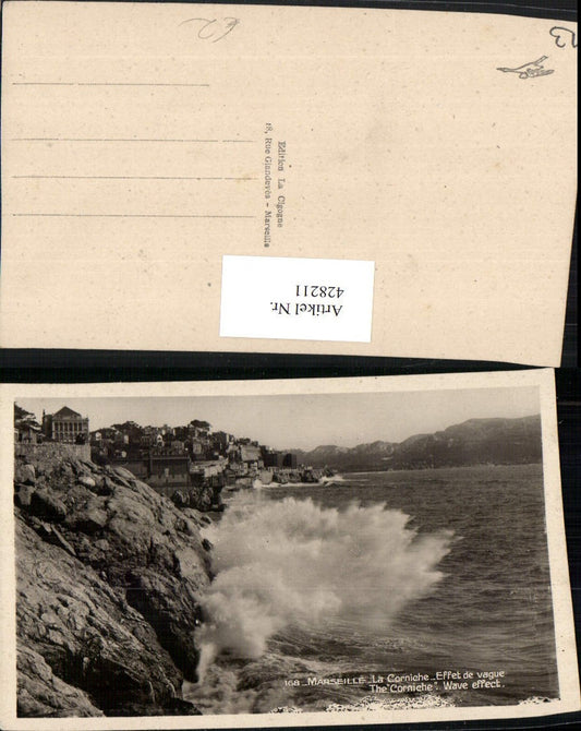 428211,Provence-Alpes-Cote-Azur Bouches-de-Rhone Marseille La Corniche Küste Brandung