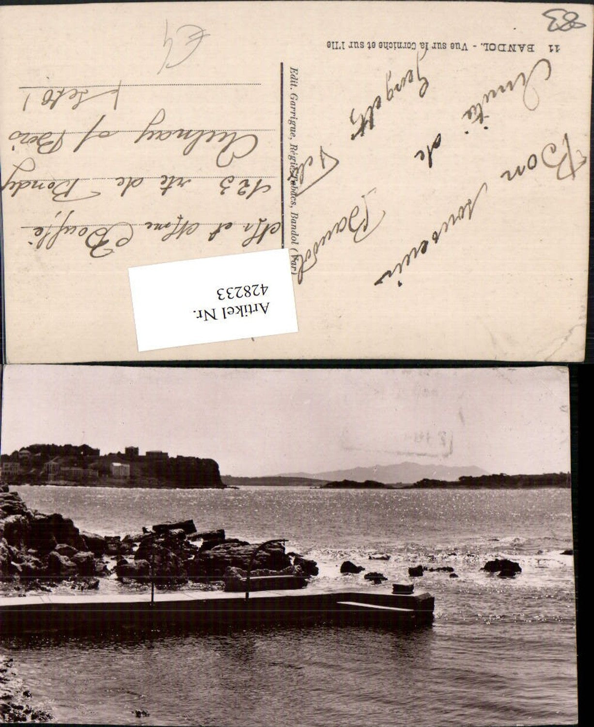 428233,Provence-Alpes-Cote-Azur Var Bandol Vue sur la Corniche et sur l'Ile Küste