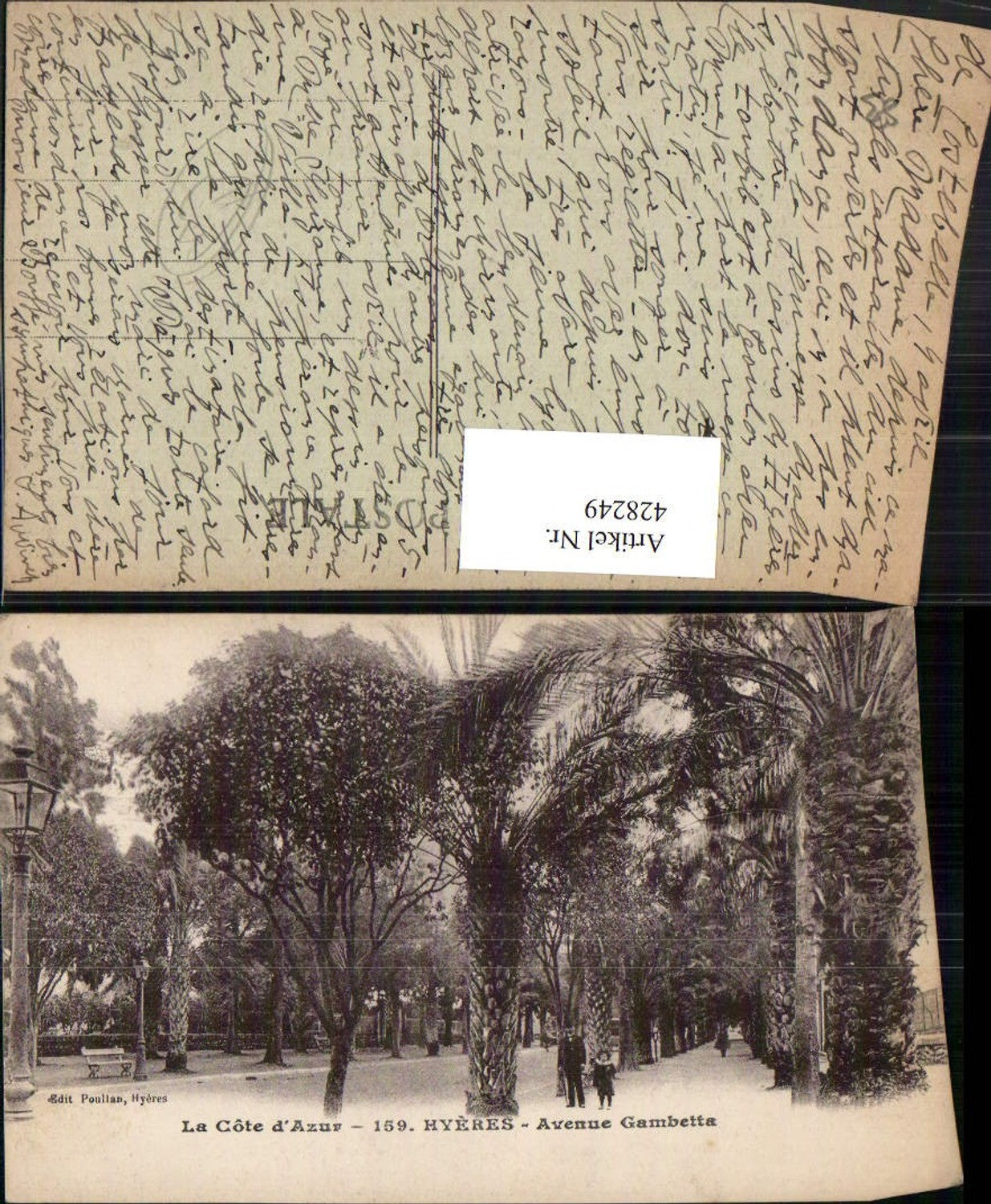 428249,Provence-Alpes-Cote-Azur Var Hyeres Avenue Gambetta Allee Palmen
