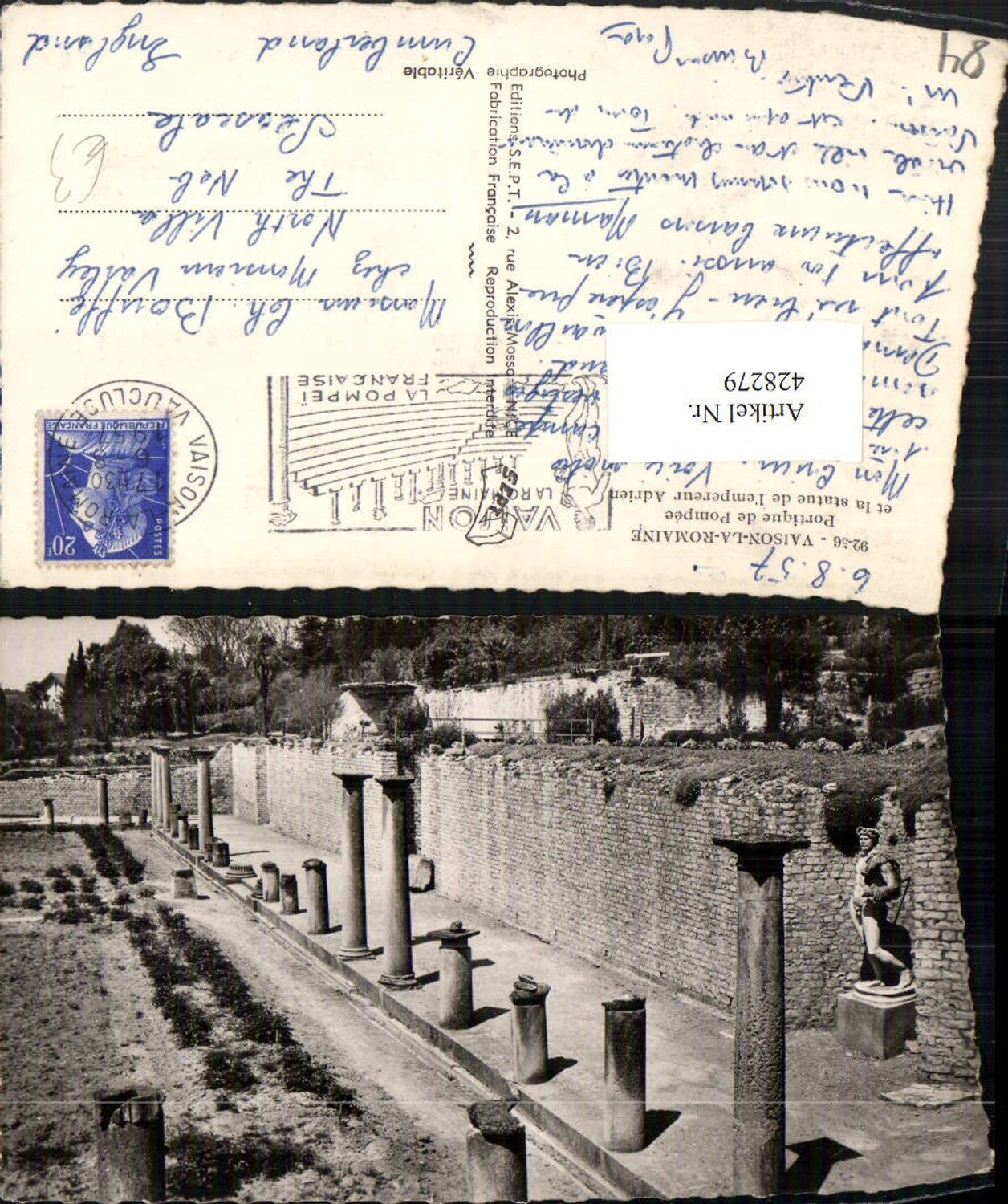 428279,Provence-Alpes-Cote-Azur Vaucluse Vaison-la-Romaine Portique de Pompee Säulen