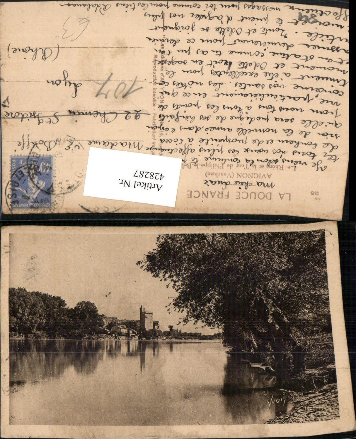 428287,Provence-Alpes-Cote-Azur Vaucluse Avignon Le Rhone et la Tour de Philippe-le-Bel Fluss