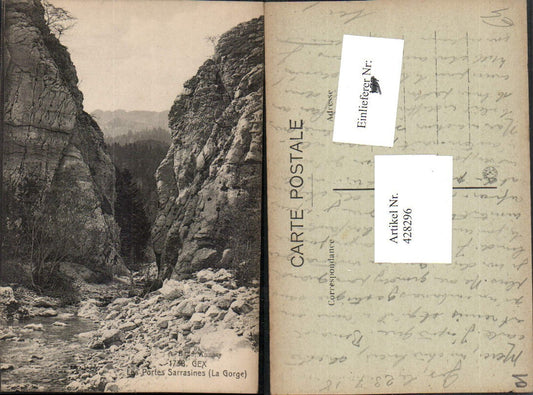 428296,Rhone-Alpes Ain Gex Les Portes Sarrasines La Gorge Schlucht