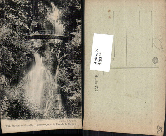 428315,Rhone-Alpes Isere Grenoble Sassenage Cascade du Parisien Wasserfall Brücke