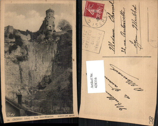 428316,Rhone-Alpes Isere Cremieu Tour Saint-Hippolyte Turm Felswand