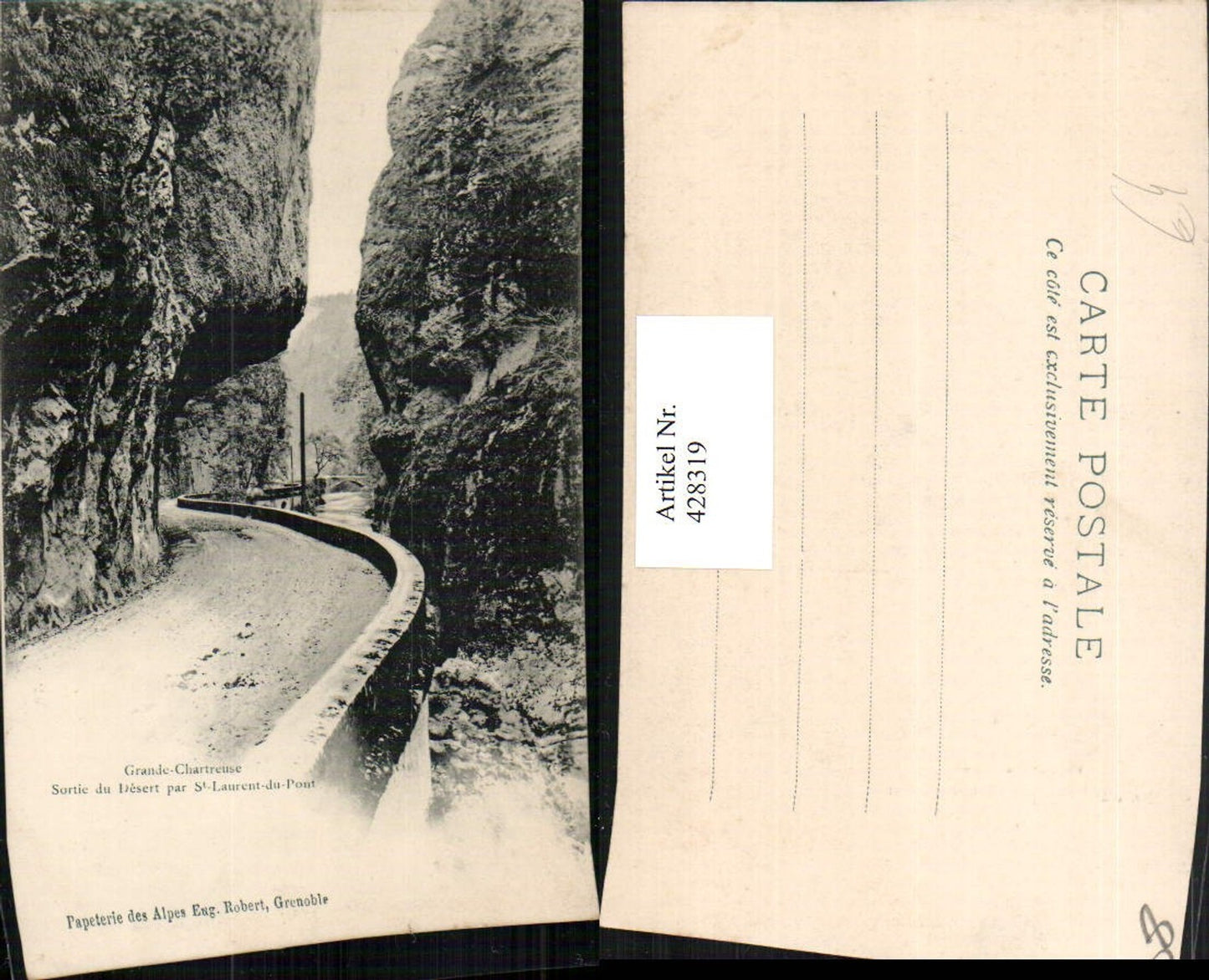 428319,Rhone-Alpes Isere Grande Chartreuse Sortie du Desert par St-Laurent-du-Pont Straße
