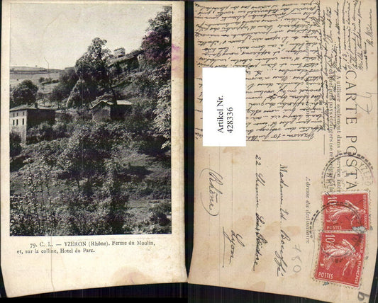 428336,Rhone-Alpes Rhone Yerzon Ferme du Moulin et sur la colline Hotel du Parc