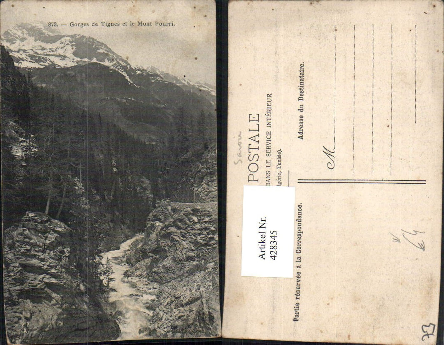 428345,Rhone-Alpes Savoie Gorges de Tignes et le Mont Pourri Bergkulisse