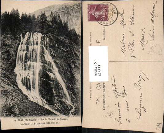 428353,Rhone-Alpes Haute-Savoie Sixt Sur le Chemin de Salles Cascade Wasserfall