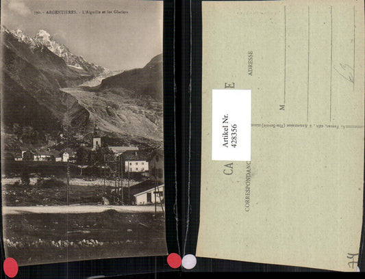 428356,Rhone-Alpes Haute-Savoie Argentieres L'Aiguille et les Glaciers Totale Bergkulisse