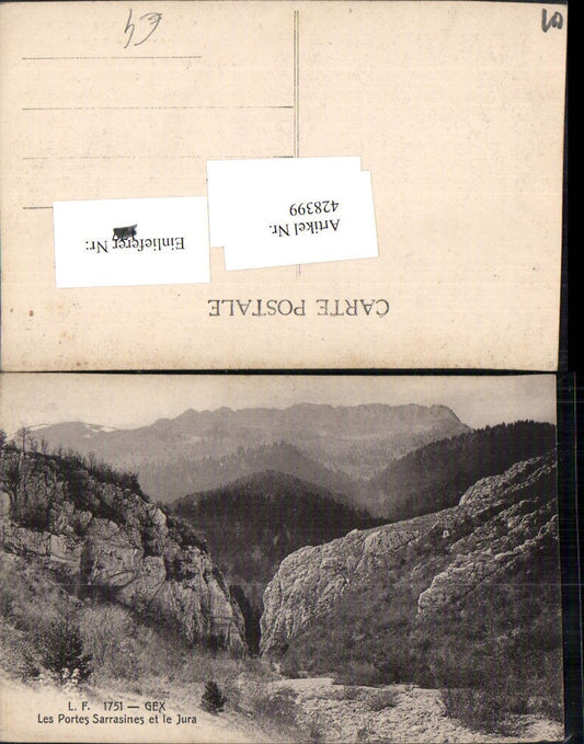428399,Rhone-Alpes Ain Gex Les Portes Sarrasines et le Jura Bergkulisse
