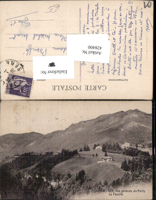 428400,Rhone-Alpes Ain Gex Vue generale du Pailly La Faucille Bergkulisse