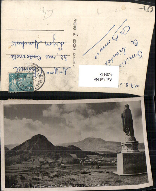 428418,Rhone-Alpes Ardeche Le Mozenc Vue de Boree Teilansicht Statue