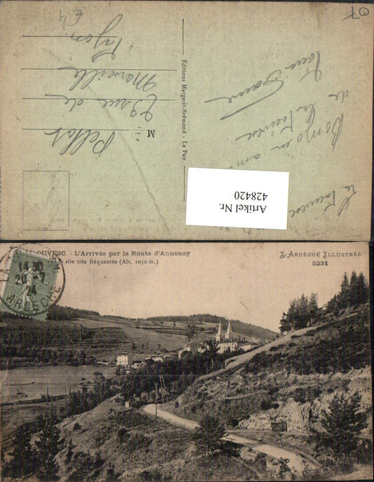 428420,Rhone-Alpes Ardeche Lalouvesc L'Arrivee par la Route d'Annonay Teilansicht
