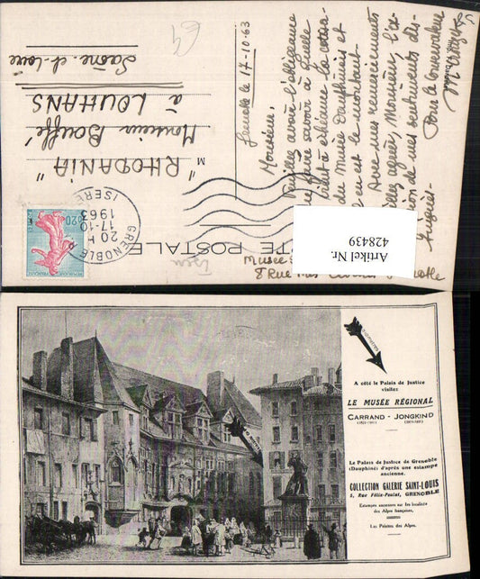 428439,Künstler AK Rhone-Alpes Isere Grenoble Le Palais de Justice Justizpalast
