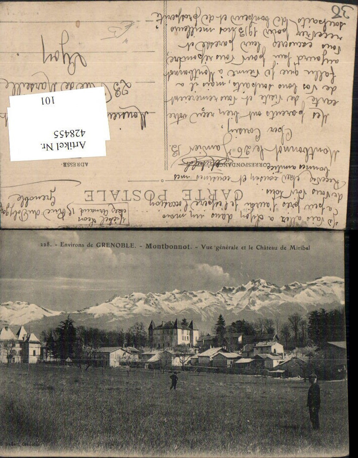 428455,Rhone-Alpes Isere Grenoble Montbonnot Vue generale et Chateau Schloss Bergkulisse