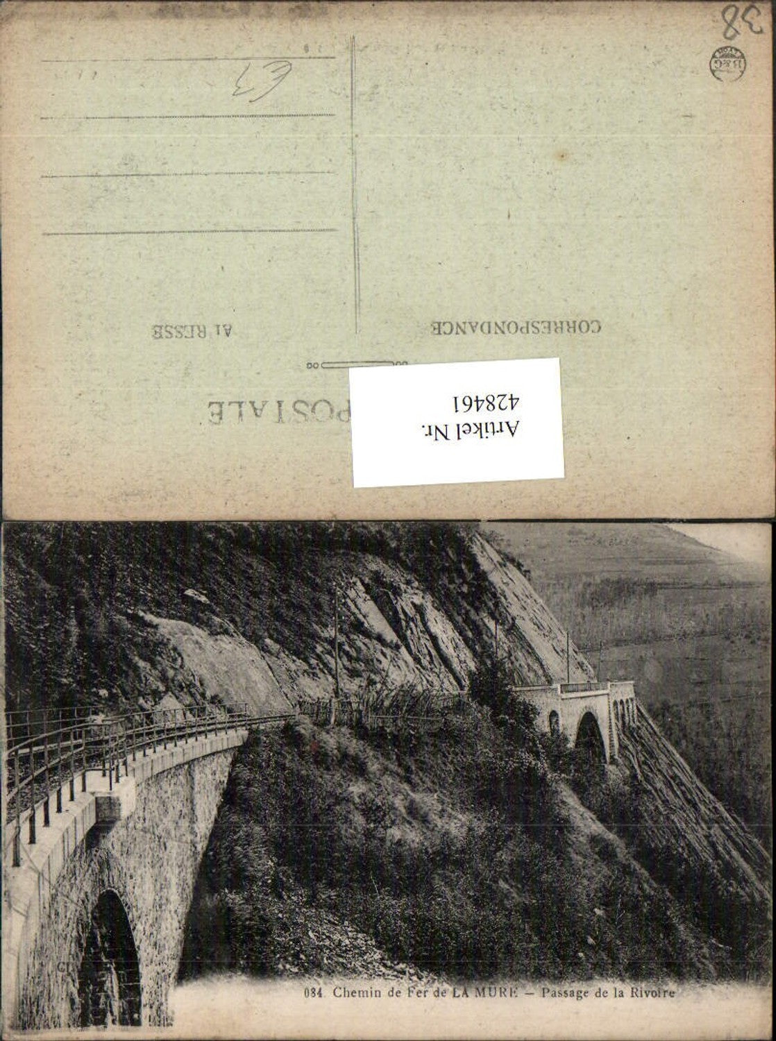 428461,Rhone-Alpes Isere Chemin de Fer de La Mure Passage de la Rivoire Brücke