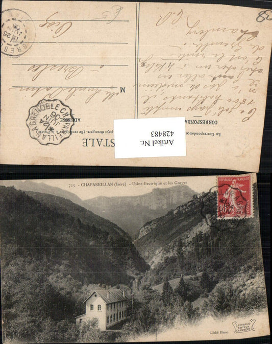 428483,Rhone-Alpes Isere Chapareillan Usine electrique et les Gorges