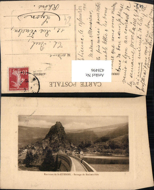 428496,Rhone-Alpes Loire St-Etienne Barrage de Rochetaillee Talsperre Damm