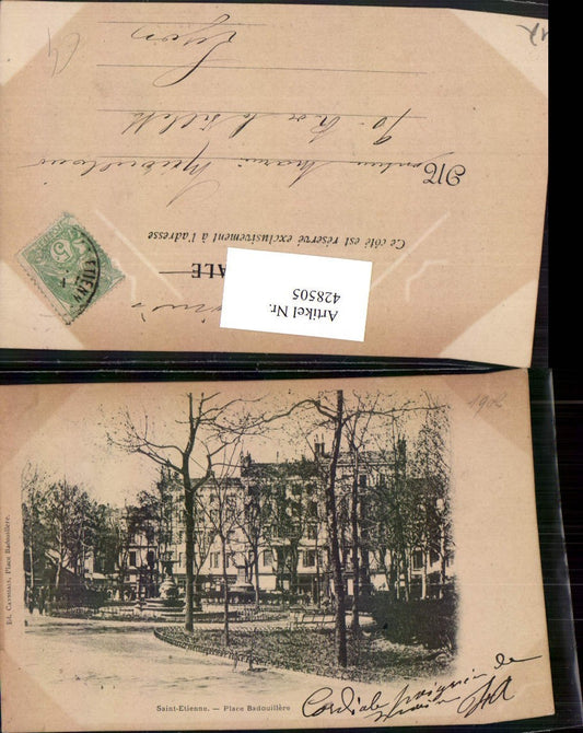 428505,Rhone-Alpes Loire Saint-Etienne Place Badouillere Platz Brunnen